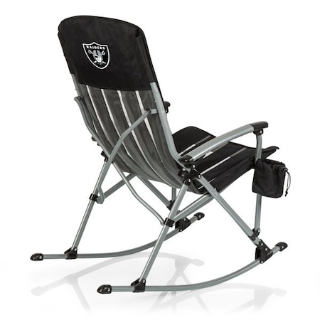 Picnic Time Family Of Brands Las Vegas Raiders - Outdoor Rocking Camp Chair, (Black) 805-01-175-234-2