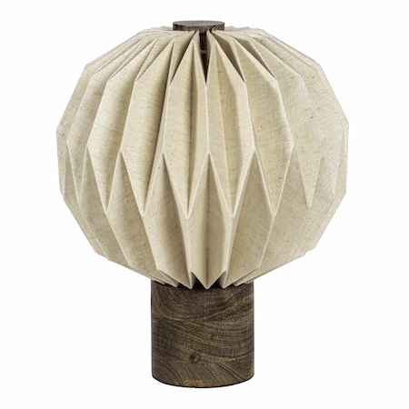 Jonathan Y Quincy 11" Modern Minimalist Paper Pleated Orb Accent LED Table Lamp, Natural JYL9103B