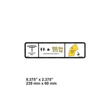Jlg REPLACEMENT DECAL-WARNING MAX CAP. ANSI 1001171337