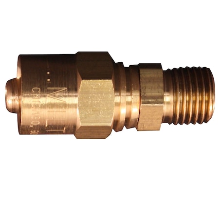 Milton Reusable Hose End Fitting, 1/4 Mnpt, PK50, Brass, 50 PK 615BK