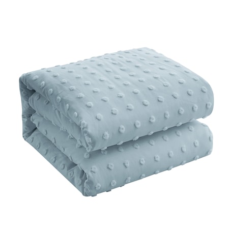 Homeroots Blue Queen Polyester 220 Thread Count Washable Duvet Cover Set 529041