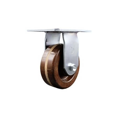 Service Caster 5 Inch Heavy Duty Top Plate High Temp Phenolic Rigid Caster with Roller Bearing SCC-35R520-PHRHT