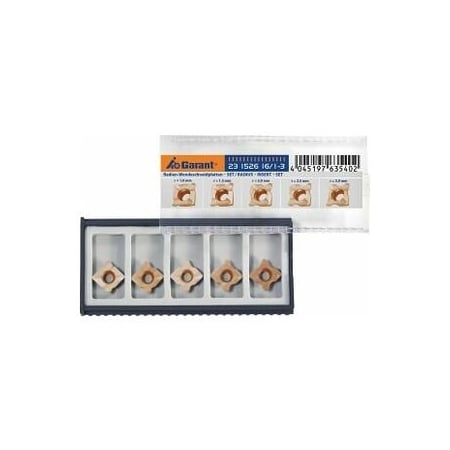 Garant Set of Radius Indexable Inserts for 90 Degree NC Spotting Drill, Radius: 1 mm - 3 mm 231528 16/1-3
