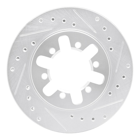 Dynamic Friction Co DFC Brake Rotor - Drilled and Slotted - Silver 631-67077R