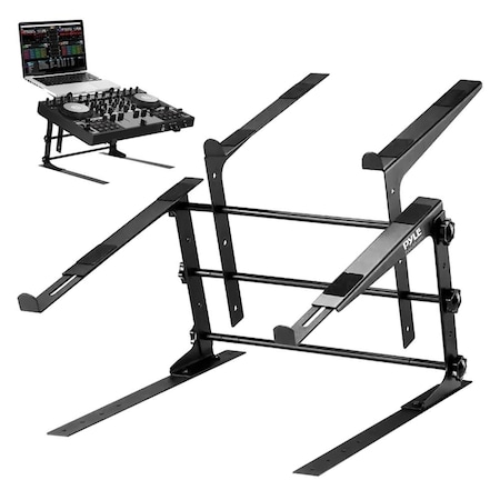 Pyle Pyle Portable Dual Laptop Stand, Adjustable Height, Ergonomic Design, for DJ/Sound Equipment PLPTS38