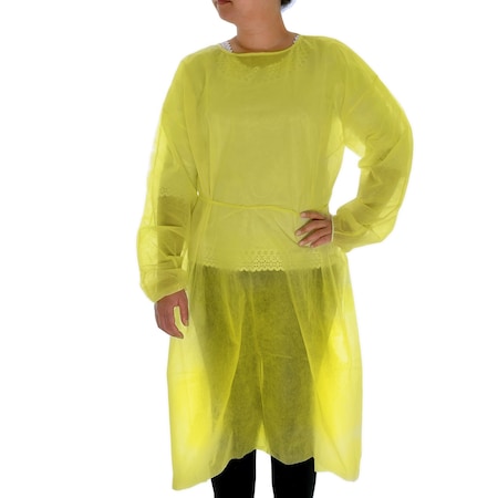 Dealmed Non-Surgical Isolation Gown, Disposable, Yellow, 50PK 782146