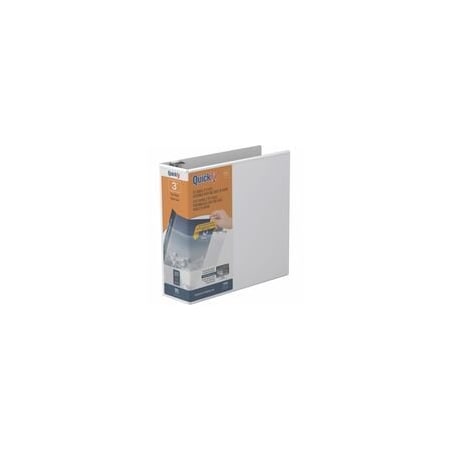 Quickfit Clear-View Binder, 3-Ring Binder, Round Ring, 3 Inch, White - 3in Binder Capacity - Letter - 8 871400