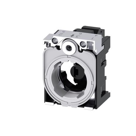 Siemens holder, 3-way, metal, LED module, red, 24 V AC/DC, spring-loaded 3SU1511-1AB20-3AA0