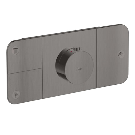 Axor ONE Thermostatic Module Trim for 3 Functions in Brushed Black Chrome 45713341