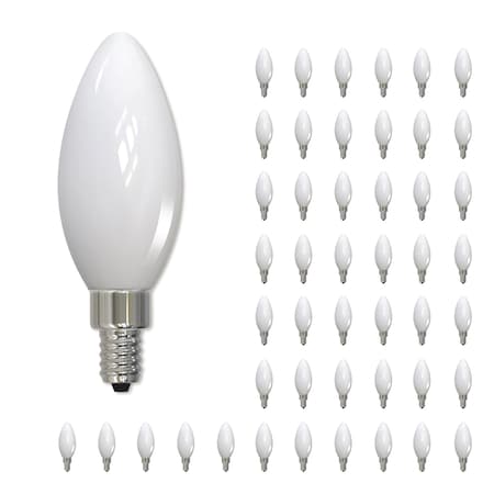 Bulbrite LED Filament 4.5W Dimmable B11 Light Bulb, Milky Glass, Candelabra E12 Base, 3000K, 400lu, 48PK 861744