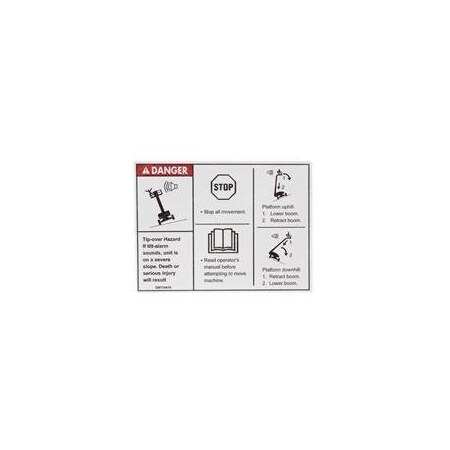 Genie REPLACEMENT DECAL, DANGER TIPOVER TILT 114416