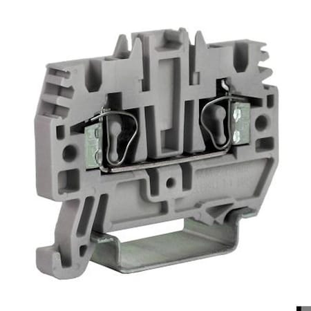 Automation Systems Interconnect 2 Wire Spring TB, DIN Rail Mnt, Screwless Feed Through TB For 2 Wires, 24-12 AWG, 20Amp, 600V, 5.2mm, 80PK HM500GR
