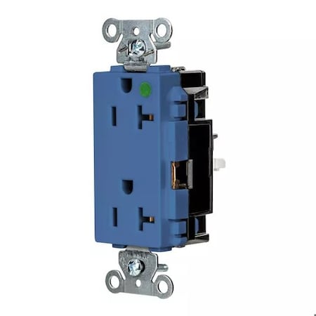 Hubbell Wiring Device-Kellems Straight Blade Receptacle, 5-20R, 20 A, 125V AC, 2 Pole, 3 Wire, Surface Mount, Grounded HBL2182STBL