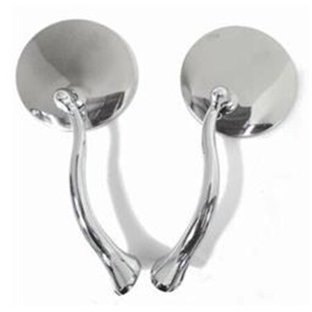 Strike3 4 in. Stainless Steel Retro Street Rod Mirrors ST3565502