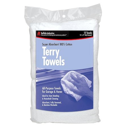 Buffalo Industries TERRY TOWELS 14X17 in., 12PK 60220
