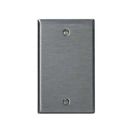 Leviton Blank Wall Plate, Number of Gangs: 1 Stainless Steel, Silver 84014-40