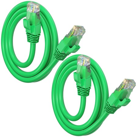 Maximm Cat6 Ethernet Cable 2ft 10Gbps 550MHz UTP, 2PK, Green, 2PK CAT6CCA-2GN-2PK