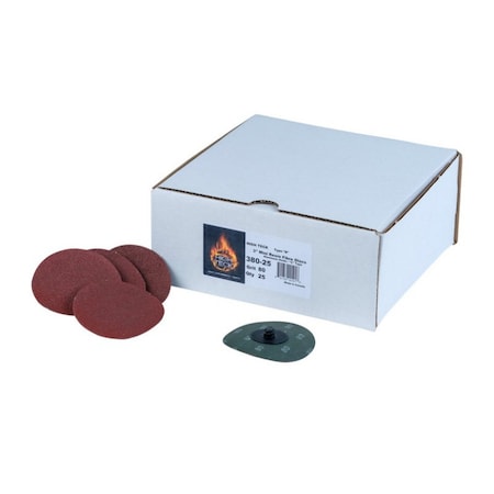 High Teck Products 3in R-Style Disc, 80 Grit, Aluminum Oxide, Polymer Backing, 25PK 380-25
