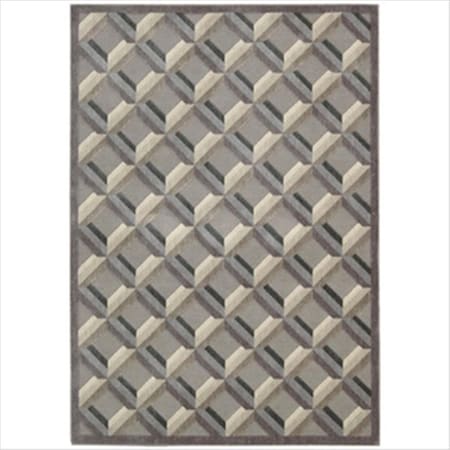 Nourison 16072 Graphic Illusions Area Rug Collection Stone 2 ft 3 in. x 8 ft Runner 99446160720