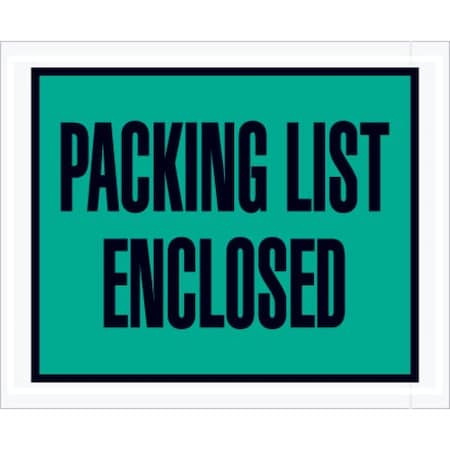 Zoro Select Packing List Envelopes, Green, PK1000 PL404