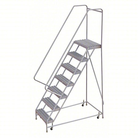 Tri-Arc 102 in H Aluminum Rolling Ladder, 7 Steps, 350 lb Load Capacity WLAR107245