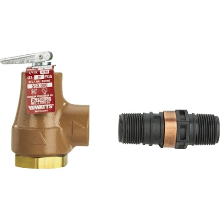 Watts 3/4'' FIPS X 3/4'' FIPS Forged Brass Pressure Relief Valve 374A 030 FS 3/4