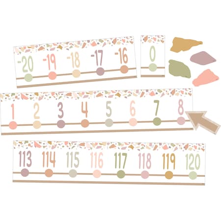 Teacher Created Resources Terrazzo Tones Number Line -20 to +120 Bulletin Board Set, 24-Piece Set 7204