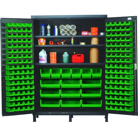 Quantum Storage Systems JUMBO STORAGE CABINET W/185 GREEN BINS QSC-60SGN