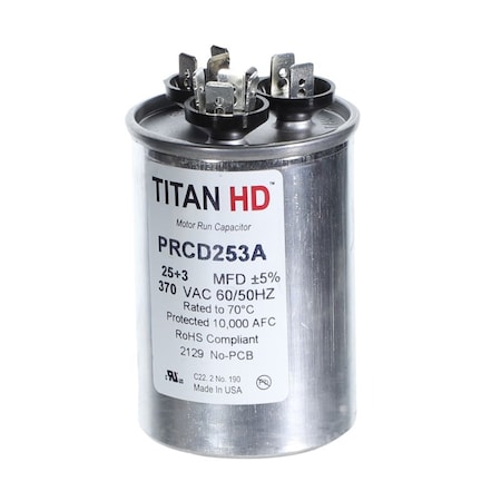 Diversitech TITAN HD 25+3MFD, 370V, ROUND PRCD253A