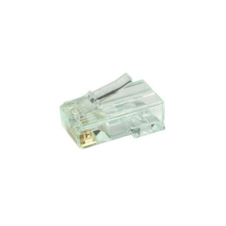 Cable Wholesale Simply45 Cat6 Pass Through RJ45 Crimp Connectors, Solid 23AWG/Stranded 26-24AWG, Green Tint, S45-1601