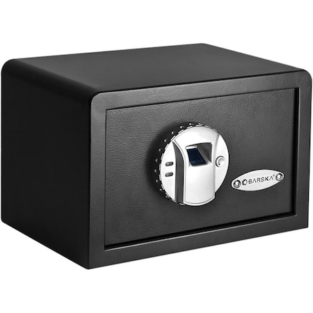 Barska Security Safe, 0.29 cu ft, 12 lb, Biometric, Motorized Deadbolt Lock Lock No Rated AX11620