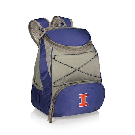 Picnic Time Family Of Brands NCAA Illinois Fighting Illini PTX Backpack CoolerNavy Blue with Gray Accents 633-00-138-214-0