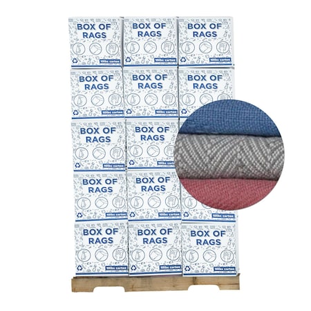 Supremeplus New Multi-Color Heavyweight Thermal Rag, 720 lbs. Pallet, 72 x 10 lbs. Boxes, 72PK SP-2077