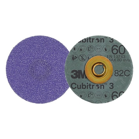 3M Cubitron Quick-Change Disc, Ceramic, 2 in Dia., PK50 7100332352