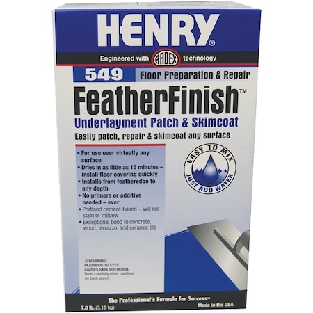 Henry Underlayment Patch and Skimcoat, Gray, 7 lb, Bag 12163