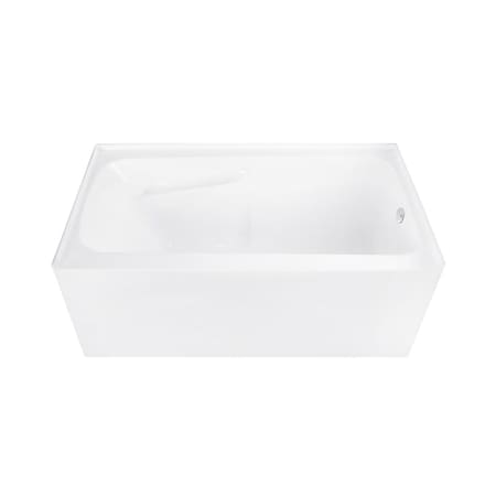 Kingston Brass 54" Acrylic Rectangular 3-Wall Alcove Tub Combo w/ Armrests in Glossy White/Polished Chrome CVTAP543023R1