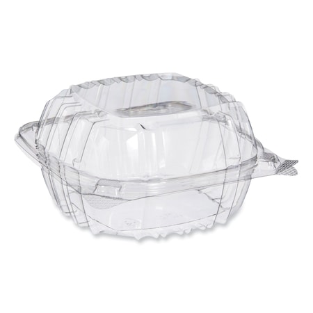 Dart ClearSeal Hinged-Lid Plastic Containers, 5.86w x 3.11h, Clear, Plastic, 500PK PET57PST1