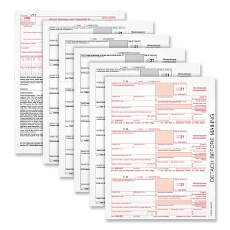 Tops Business Forms 8.5 x 11 in. Five Part Tax Form, White, 50PK TOP22993NEC
