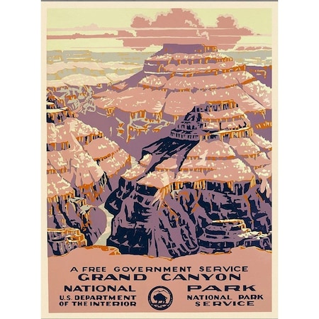 Homeroots 36" X 48" Grand Canyon C1938 Vintage Travel Poster Wall Art 394285