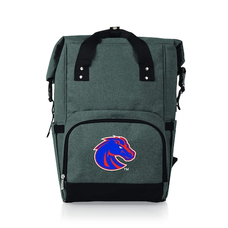 Picnic Time Family Of Brands NCAA Boise State Broncos On The Go Roll-Top Backpack CoolerHeathered Gray 616-00-105-706-0