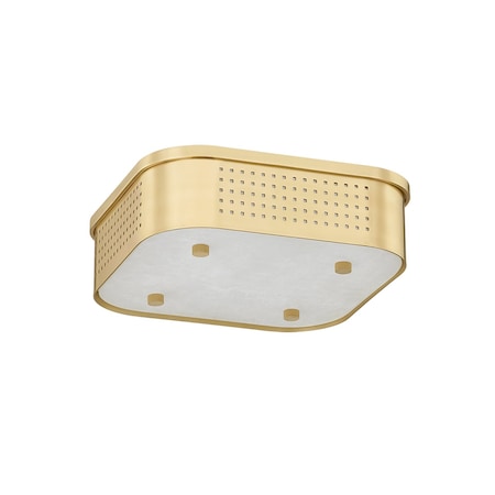Hudson Valley Lighting Madison Square 1 Light Flush Mount 13.25 In. Aged Brass 4114-AGB