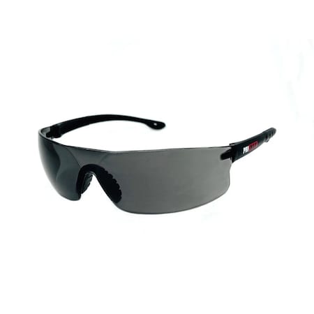 Pri Max Gray Rimless Safety Glasses, Rubber Temple Tips, Nosepiece, and Scratch Resistant SG30G