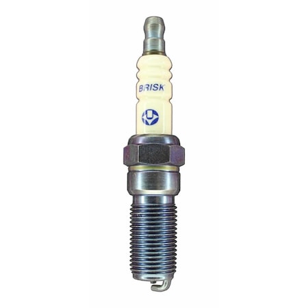 Brisk Silver Racing Spark Plug with Tapered Seat, 14 mm Thread - 25 mm Reach BSKRR10S