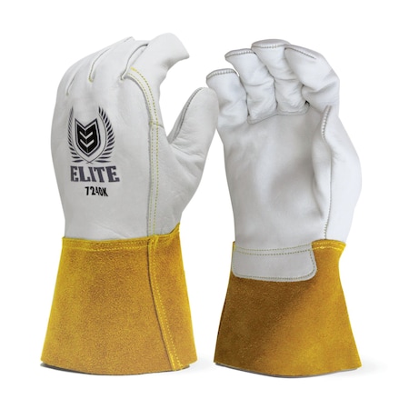 Firm Touch White Goat Grain Leather, Leather On Palm, Back, Unlined, XL, 12PK 7240KG XL