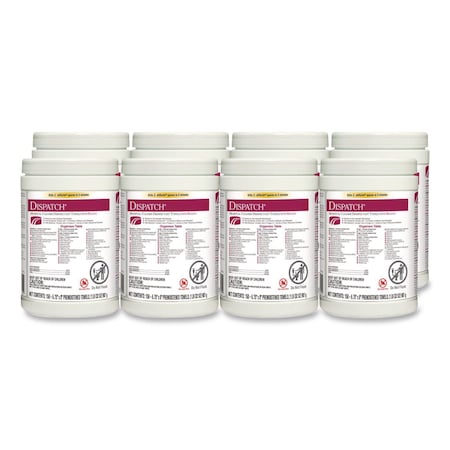 Clorox Dispatch Hospital Cleaner Disinfectant Towels w/Bleach, 1-Ply, 6.75 x 8, White, 150 Towels, PK8 CLO 69150