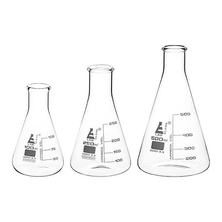 Eisco Scientific Erlenmeyer Flask Set, Stopper Closure CH196032