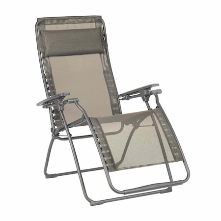Homeroots 28" Graphite Metal Outdoor Zero Gravity Chair with Graphite Cushion 373469