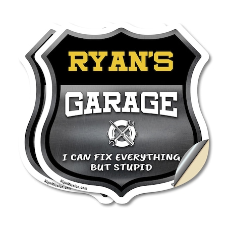 Signmission Ryan's Garage I Can Fix Everything But Stupid, 6 inch X 6 inch, Vinyl Decal, 2PK SHI-D-2PACK-6-490-RYAN