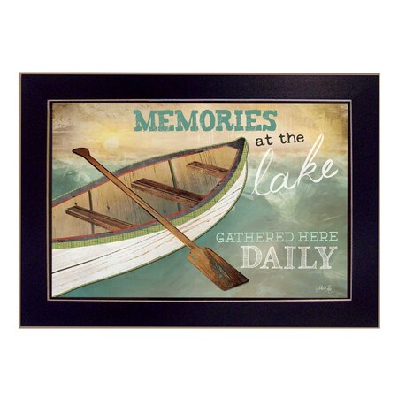 Homeroots Memories at the Lake Black Framed Print Wall Art 405170