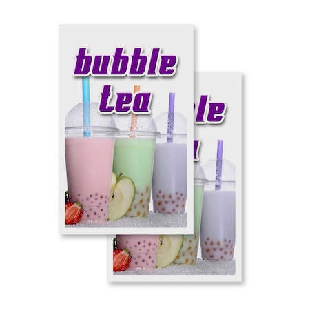 Signmission Bubble Tea, Vinyl Decals Only 24 Inch x 36 Inch, Vinyl Decal, 2PK DSB-2436-2PACK-Bubble Tea